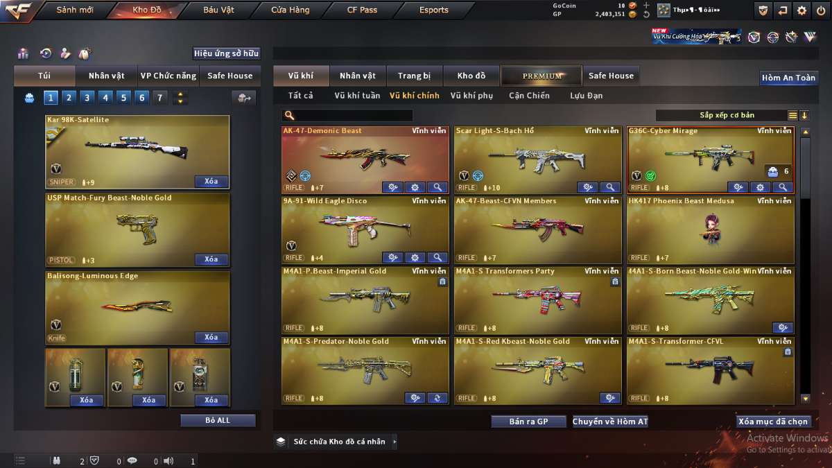 shop acc cf uy tin gia re
